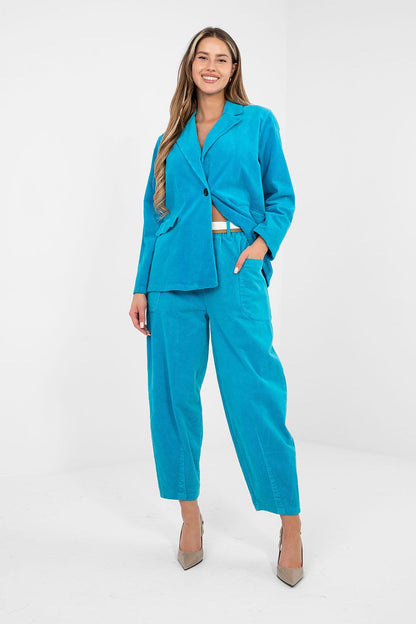  Pantalon en velours côtelé model 225093 Rue Paris 