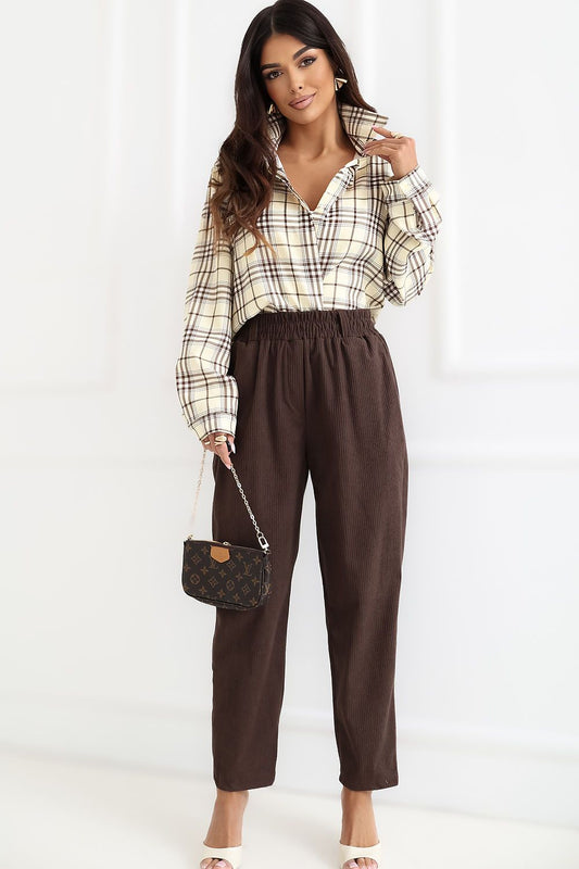  Pantalon en velours côtelé model 226966 Rue Paris 
