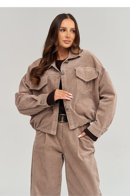  Veste en velours côtelé model 232012 Makadamia 
